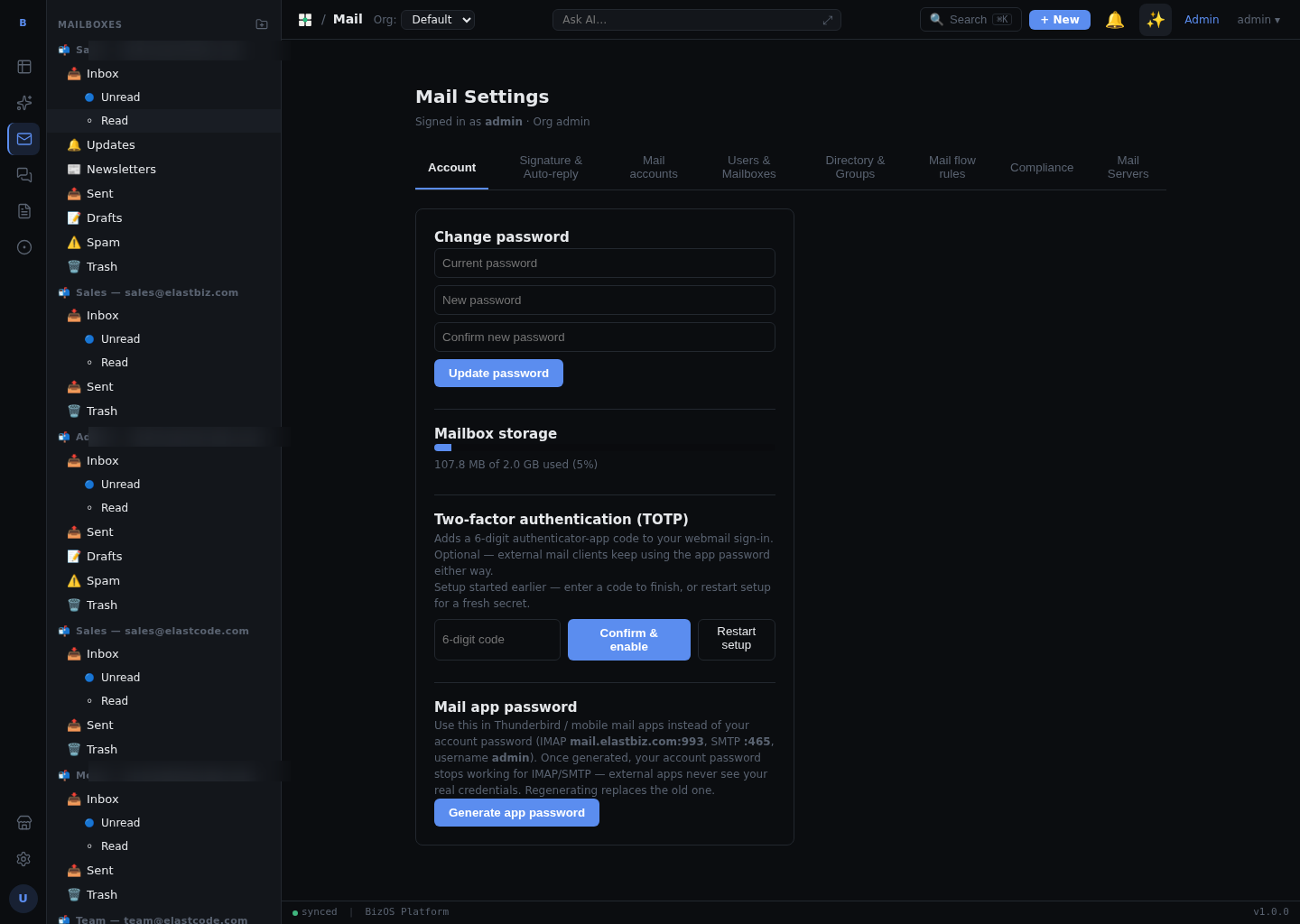 TOTP setup in security settings