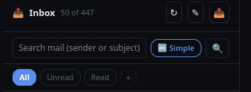 Search box with Simple / AI toggle